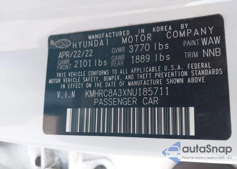 2022 Hyundai Venue Sel from USA, damaged, VIN KMHRC8A3XNU185711